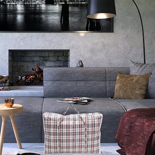 Miniatura 8 de Alipis 2 piezas XL bolsa de almacenamiento de edredón grande bolsa de mano para ropa de cama impermeable edredón cremallera mudanza para el hogar