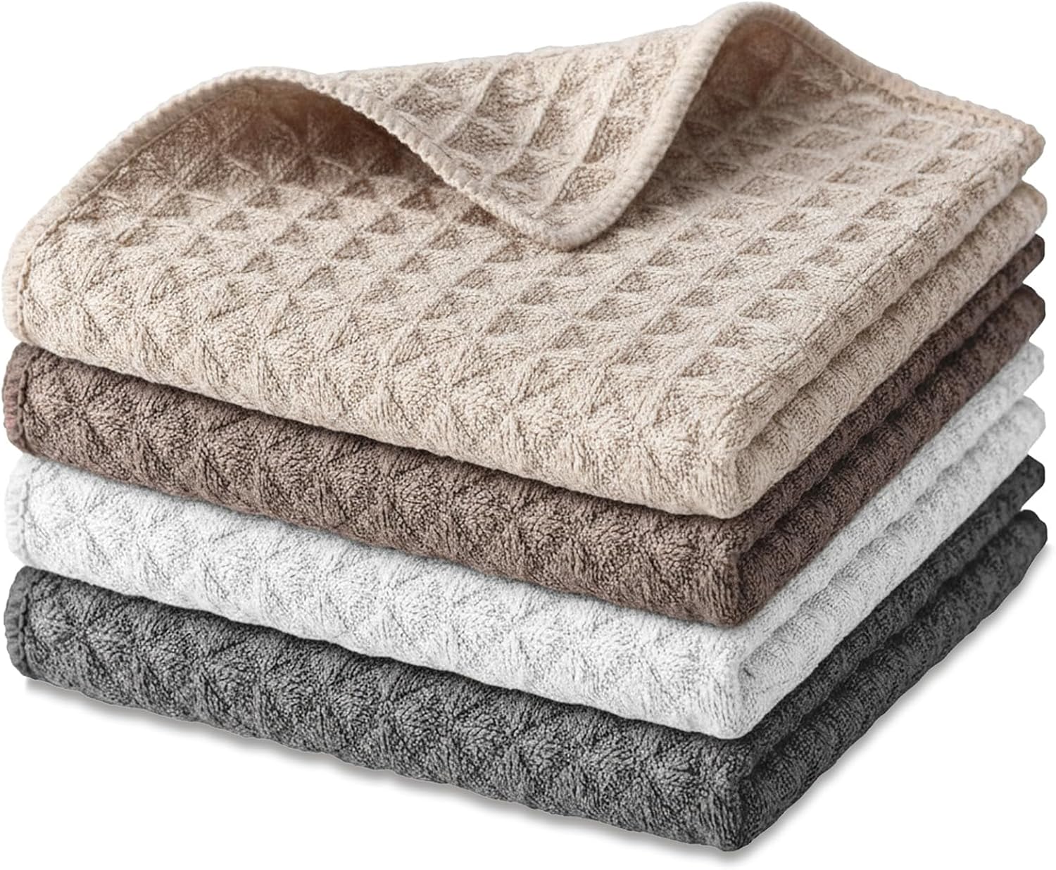 4 Pack Barista Towels, 12" x 12" Microfiber Espresso Towel, Waffle Weave Coffee Towel Cleaning Cloths for Coffee Bar Steam Wand Countertop Milk Frother, Espresso Machine Accessories