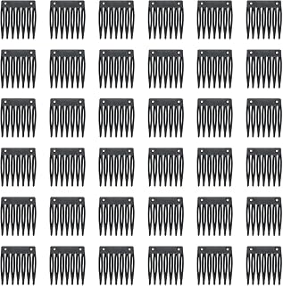 Honbay 60 Pack Black 7-Teeth Plastic Hair Combs for Wedding Veils, Updos, Wigs & Bridal Styling Accessories