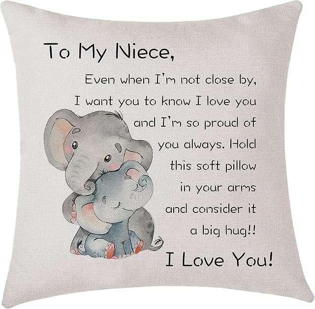 Niece Gifts From Aunt Uncle Cushion Cover Throw Pillow Cover Gift To Niece Birthday (Niece)