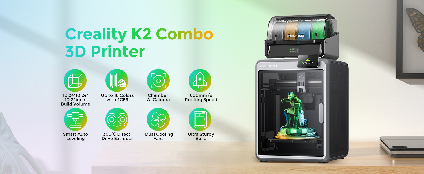 Official Creality K2 Combo 3D Printer, Multicolor 3D Printers with