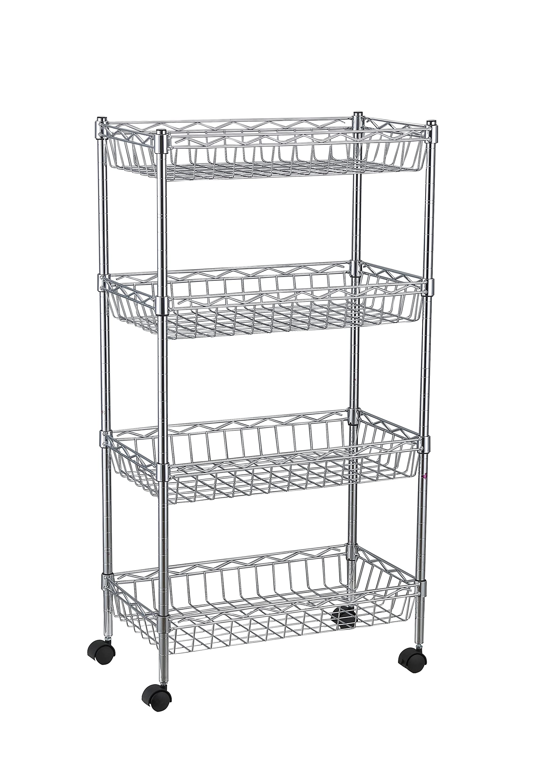 Brigros WeHome - scaffale in metallo cromato componibile disponibile in diversi modelli e colori, con ruote, per arredo caso, ripostigli, garage, cucina e camerette