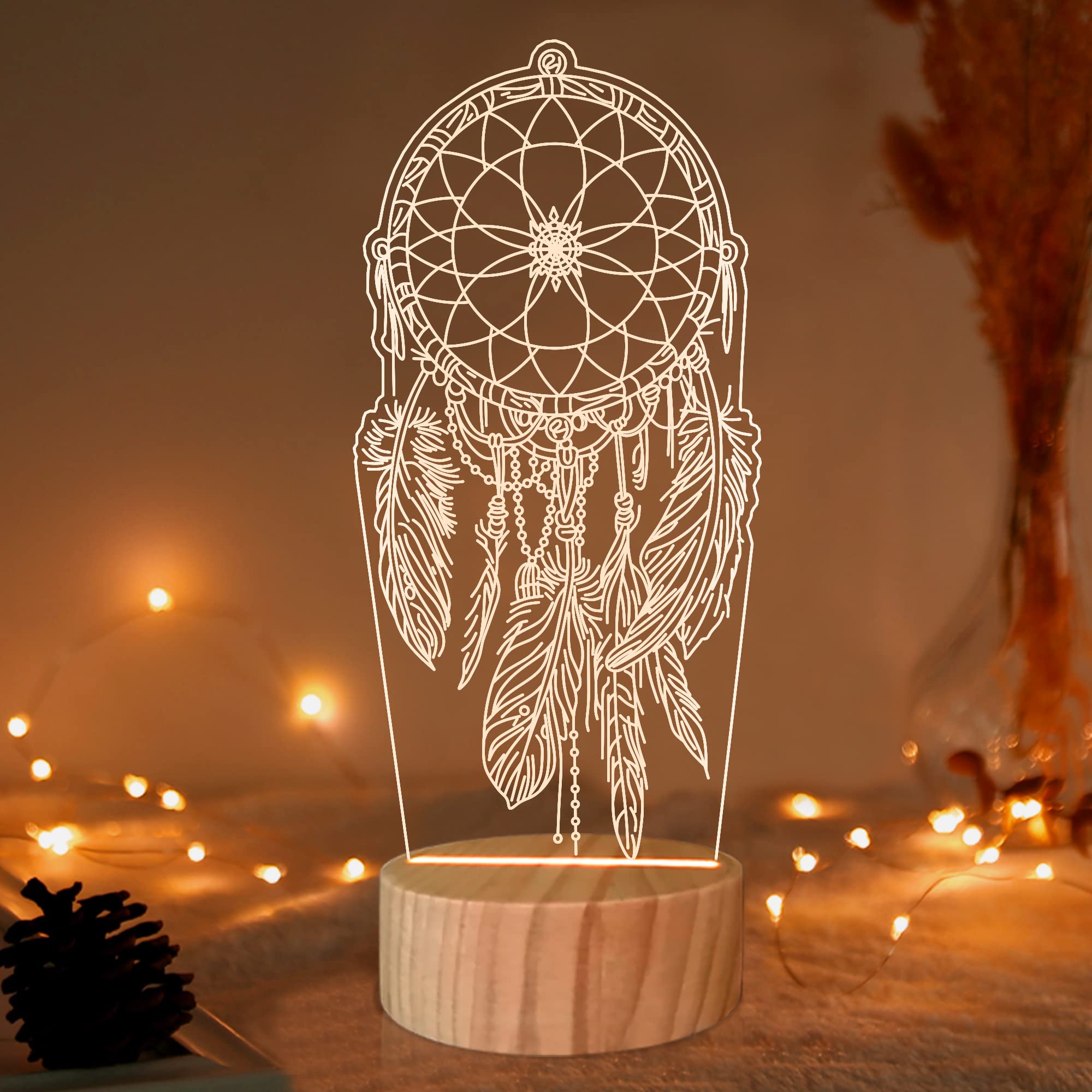 Amazon.co.jp: ドリームキャッチャーギフト、3Dイリュージョンランプ