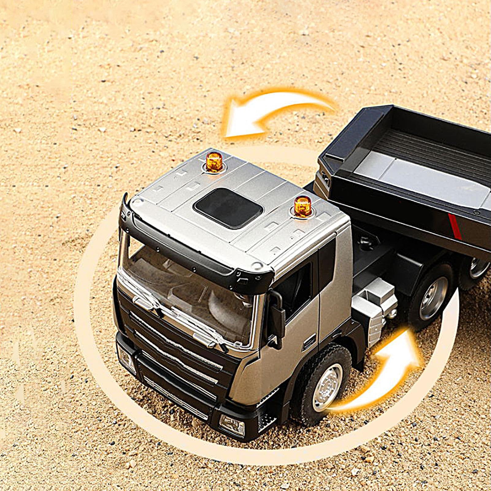 Genérico Remote Control Semi Truck - Camion RC Piattaforma 9 Ultra Lungo, LED E Suoni | Idee Regalo per Bambini, Auto RC 2,4GHz con Luce E Effetti Sonori