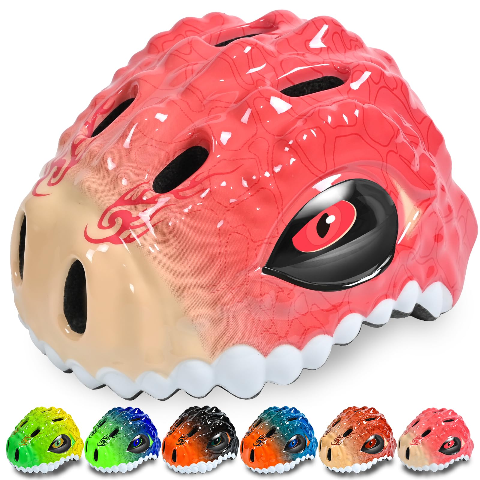 DOJASOHILMI Toddler/Kids Bike Helmet for Boys Girls Adjustable Kids Helmet 3D Lightweight Ventilation and Multi-Sports Scooter Cycling Roller Balance