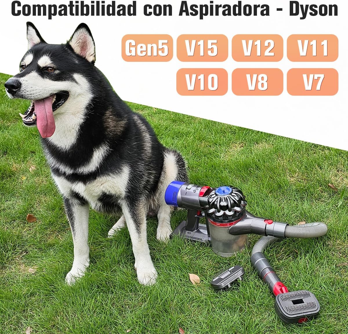 2 in 1 Dog Vacuum Cleaner Brush Compatible with Dyson Gen5 V15 V12 V11 V8 V7, Ideal for Removing Loose Hair, Dander, Undercoat and Tangles 4