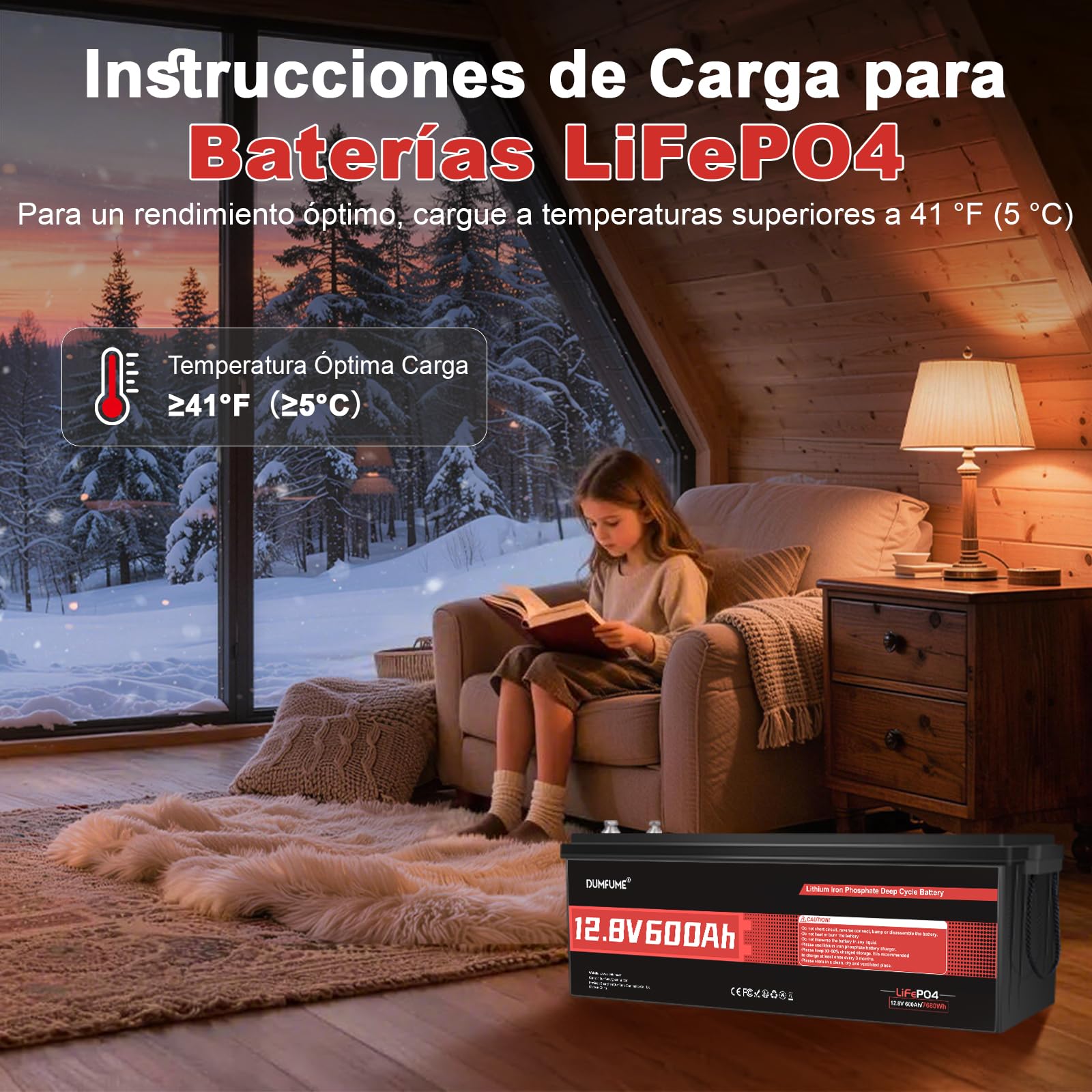 Bateria LiFePO4 12V 600Ah, 7680Wh BMS 200A 4000+ Ciclos - Reserva Energética Máxima para Sistema Solar, Autosuficiencia, Sistemas del Hogar, Taller Aficionados y Corriente de Red