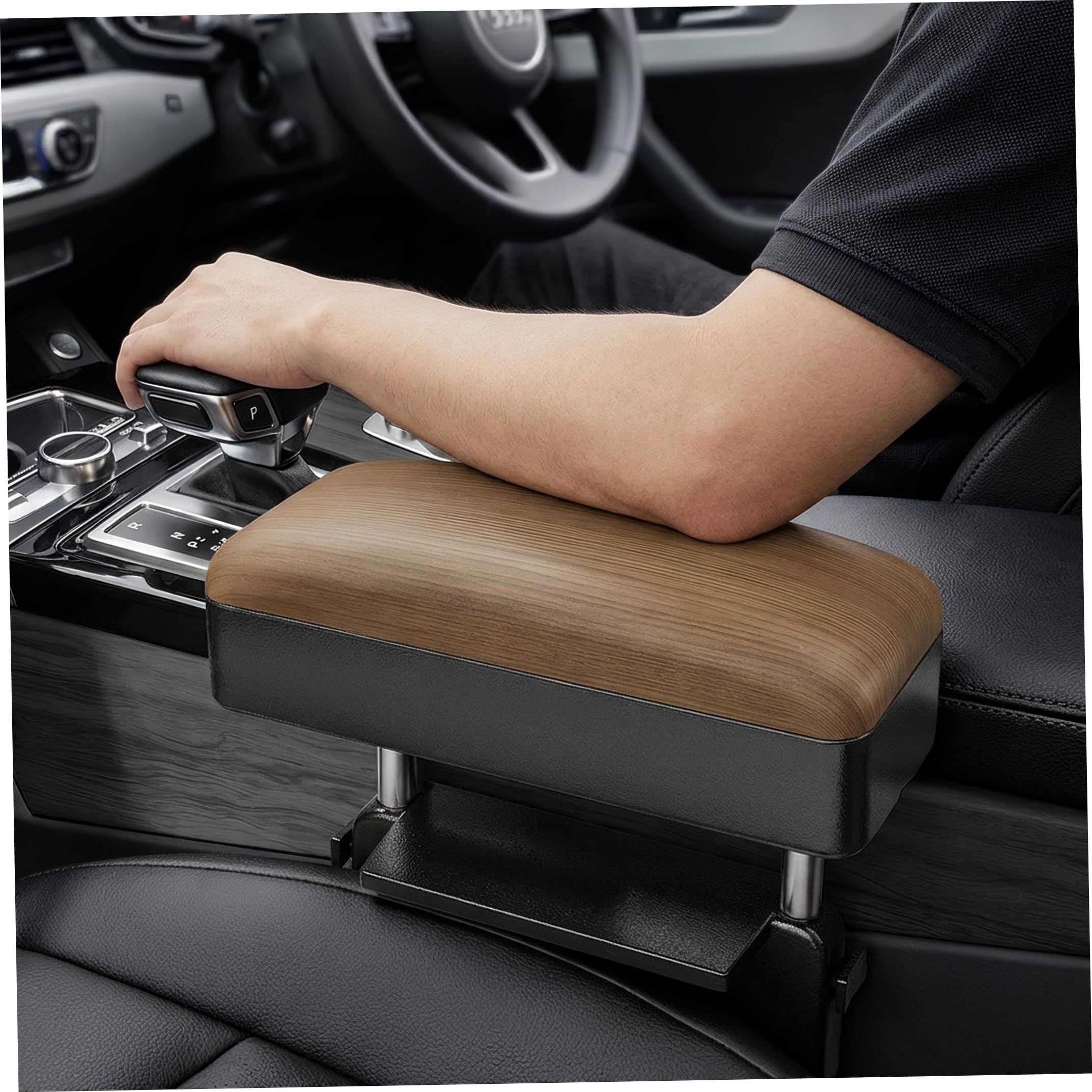 Supporto per bracciolo per auto, cuscino per gomito, console centrale regolabile, colore kaki