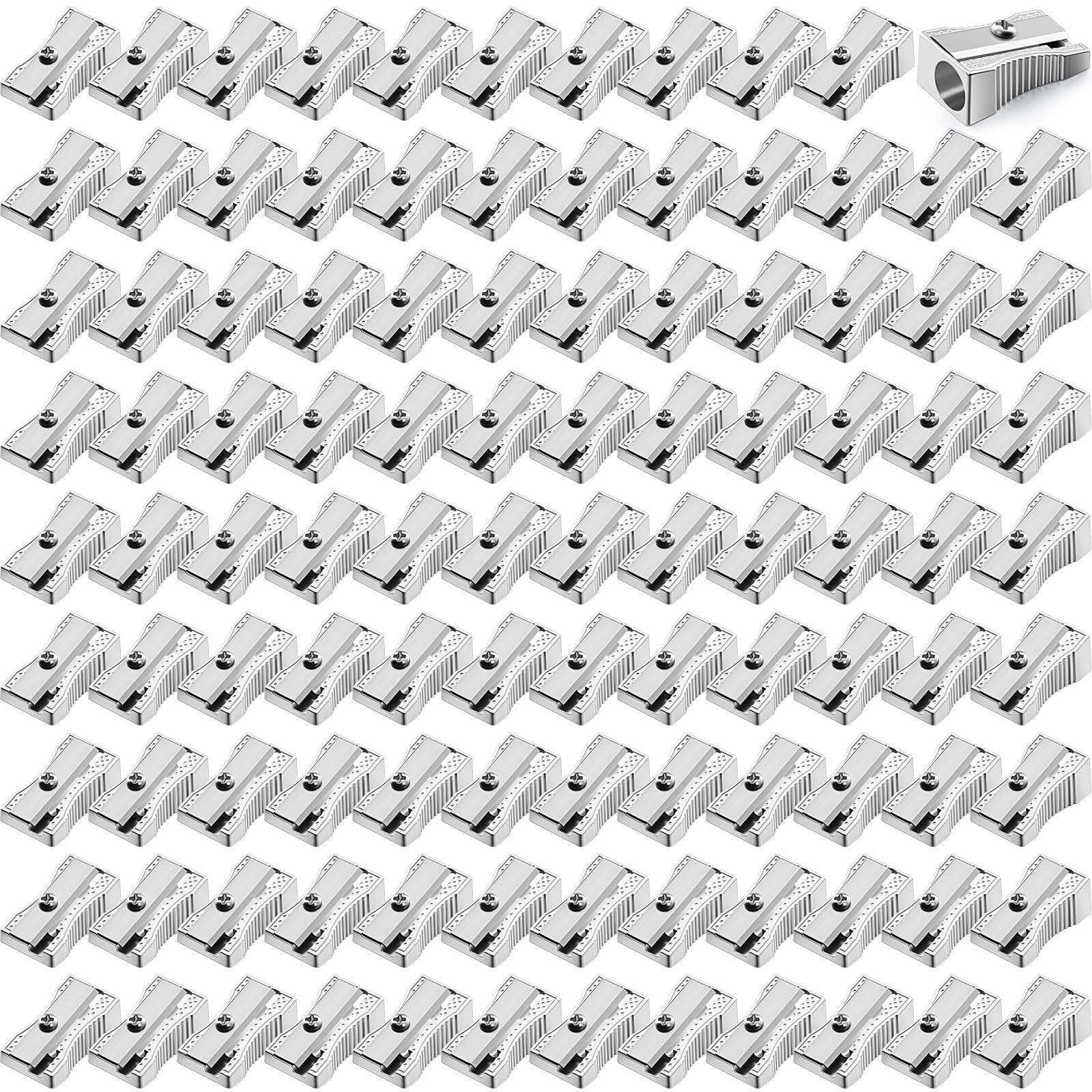 Tenceur 300 pezzi di metallo temperamatite singolo foro mini alluminio temperamatite temperamatite bulk per scuola ufficio cancelleria forniture aula