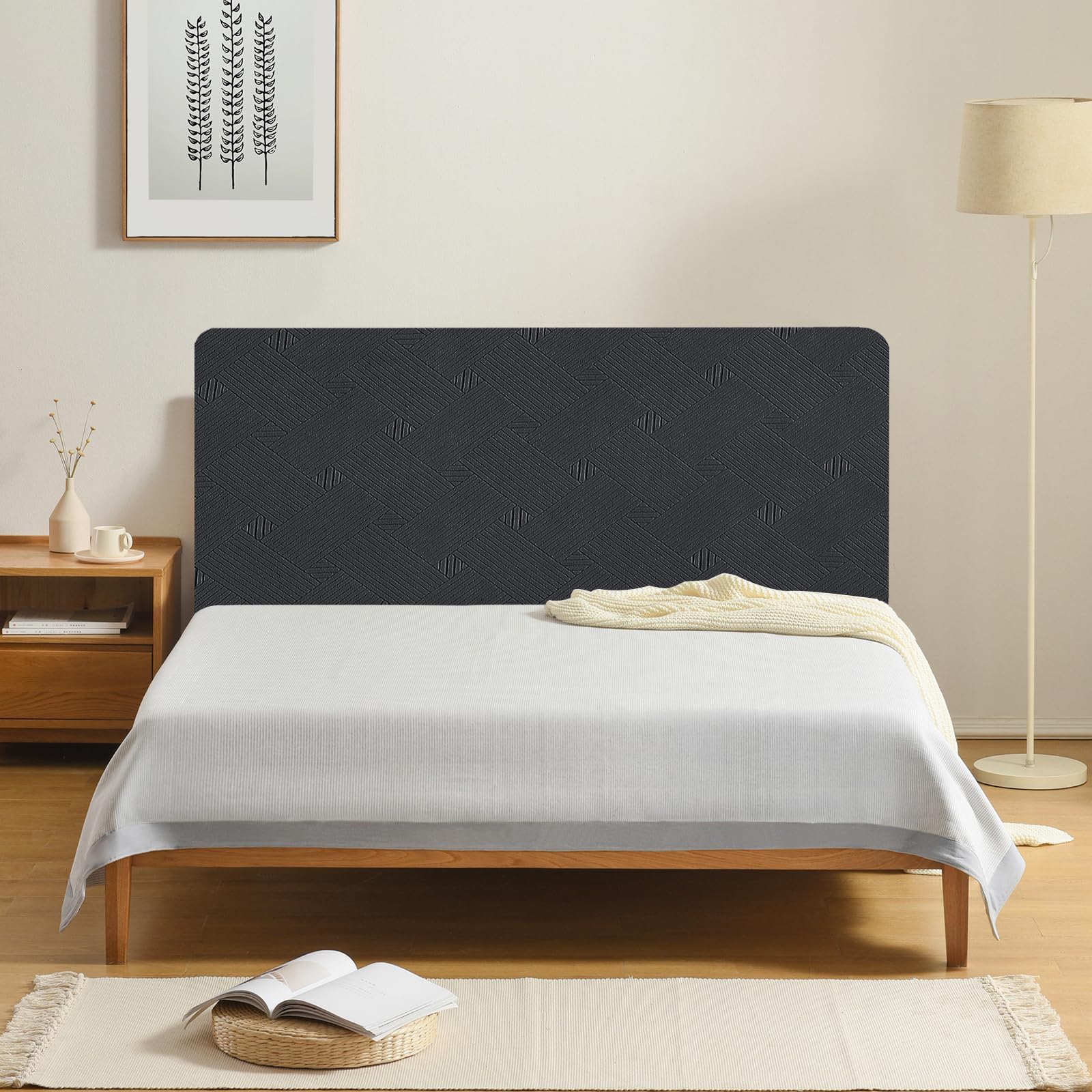 Ystyle Housse Tete De Lit, Élastique Housse De Tete De Lit Antitaches, Housse De Protection De Tête Washable, Headboard Cover Removable, Couvre Tete De Lit De Chambre (120cm, Noir