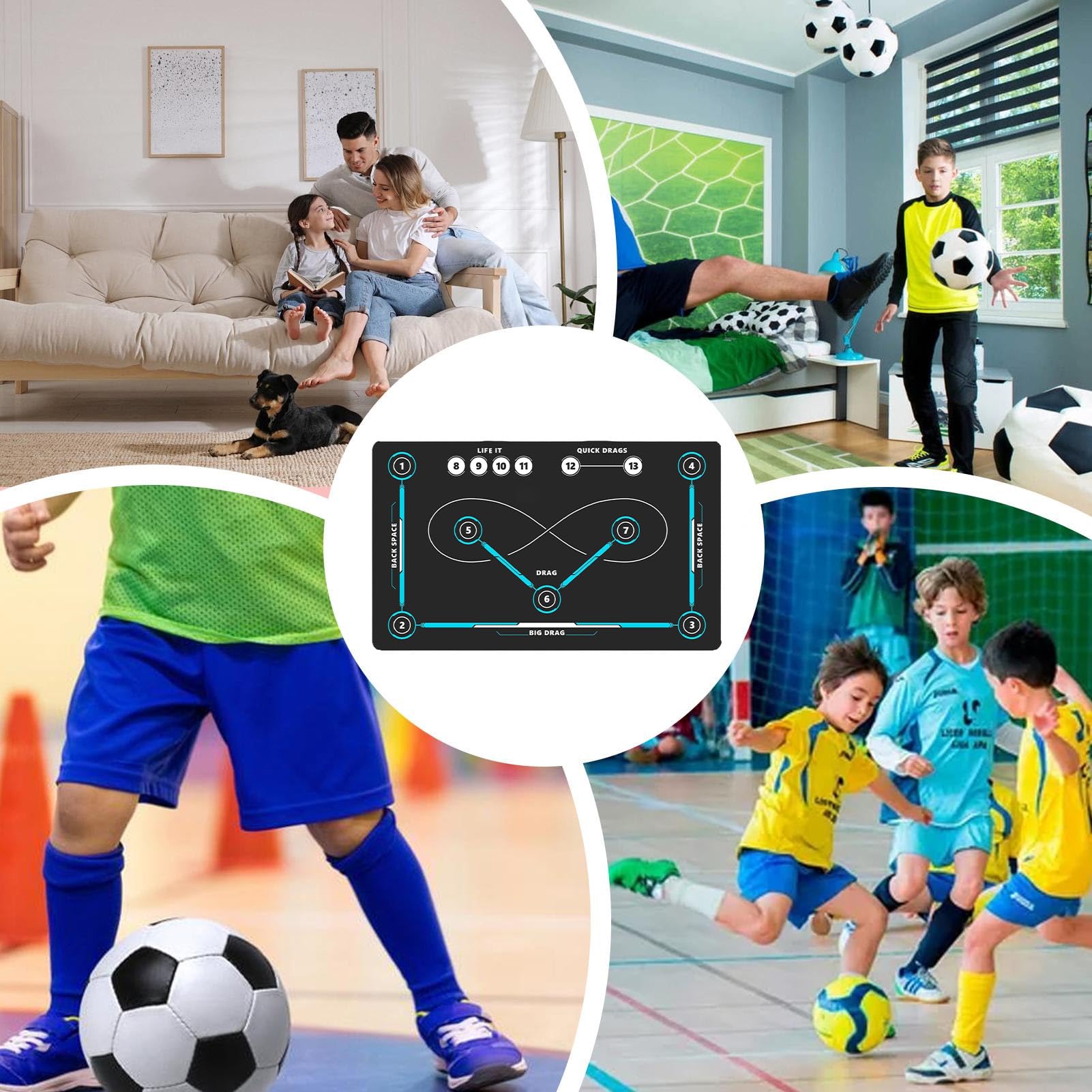 Tappetino da allenamento per hockey, per interni ed esterni, portatile, di precisione, per il controllo della palla, per adulti, bambini, principianti e professionisti