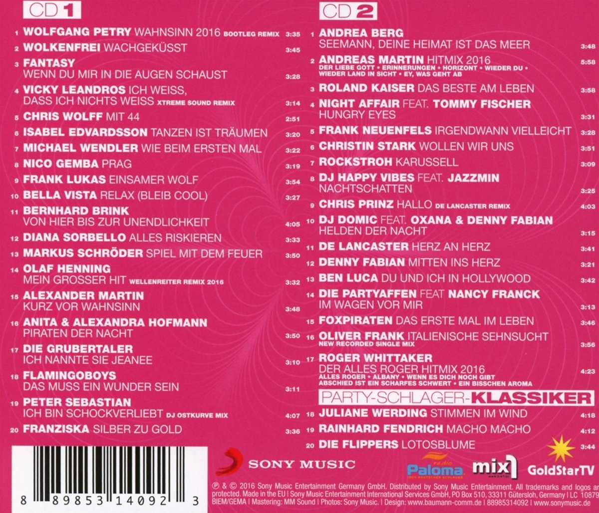 Die (Offiziellen) Deutschen Party-& Schlager Char