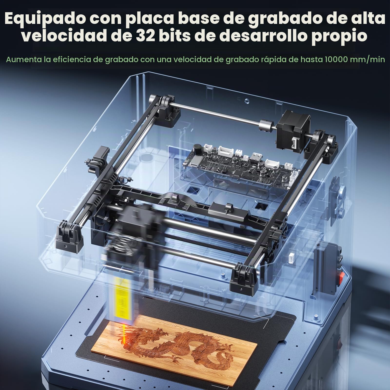 SCULPFUN iCube Ultra 12 W Grabado láser, cortadora y grabadora láser portátil con filtro de humo, totalmente cerrada, enfoque automático, Grabador Laser para bricolaje madera metal cuero