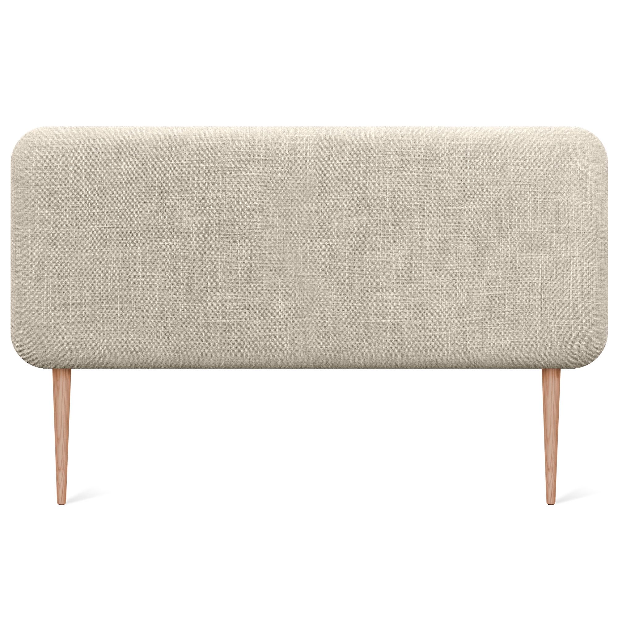 DHOME Tête de Lit Rembourrée Lisse Arrondie en Lin Naturel avec Pieds pour Mur Acoustique Têtes de Lit Absorbantes Tête de Lit Chambre à Coucher (Beige, 140cm)