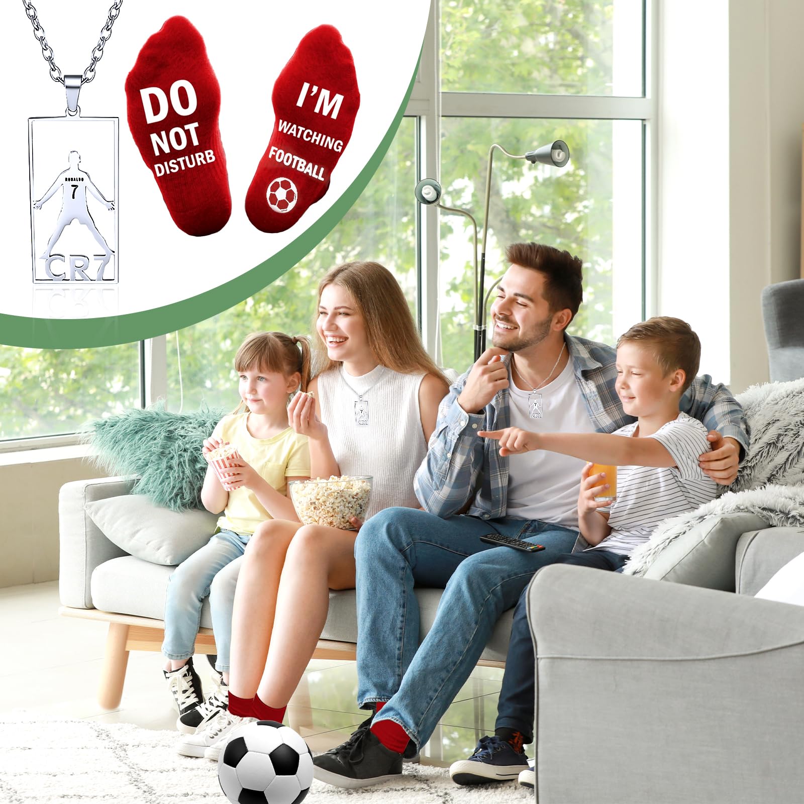 Collier de Football en Acier Inoxydable Pendentif Jersey pour Fans Hommes Garçons