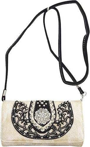 Miniatura 5 de Estilo occidental con diamantes de imitación Concho West Hidden Carry Purse Country Bag Women Shoulder Bag Wallet Set