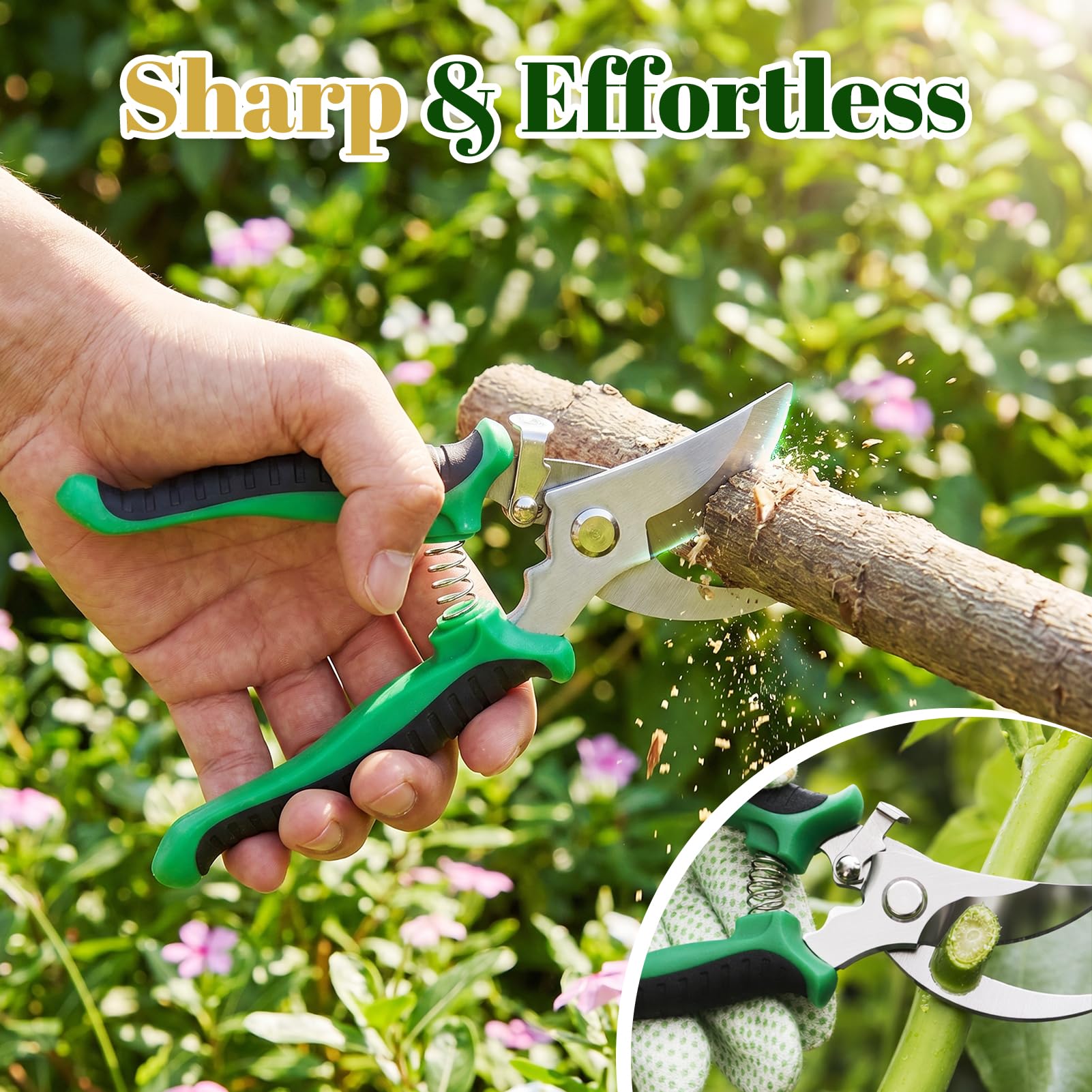Juego de herramientas de jardinería, 9 piezas resistentes con bolsa de mano duradera, herramientas de jardín ergonómicas resistentes al óxido, kit de jardinería ideal para mujeres, jardineras