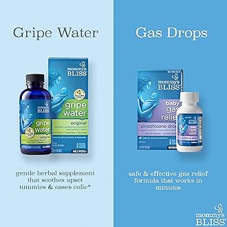 Mommy's Bliss Gripe Water & Baby Gas Relief Drops Combo Pack, Relieves Gas, Colic, Hiccups & Fussiness, Gentle for Babies, Total 3 oz