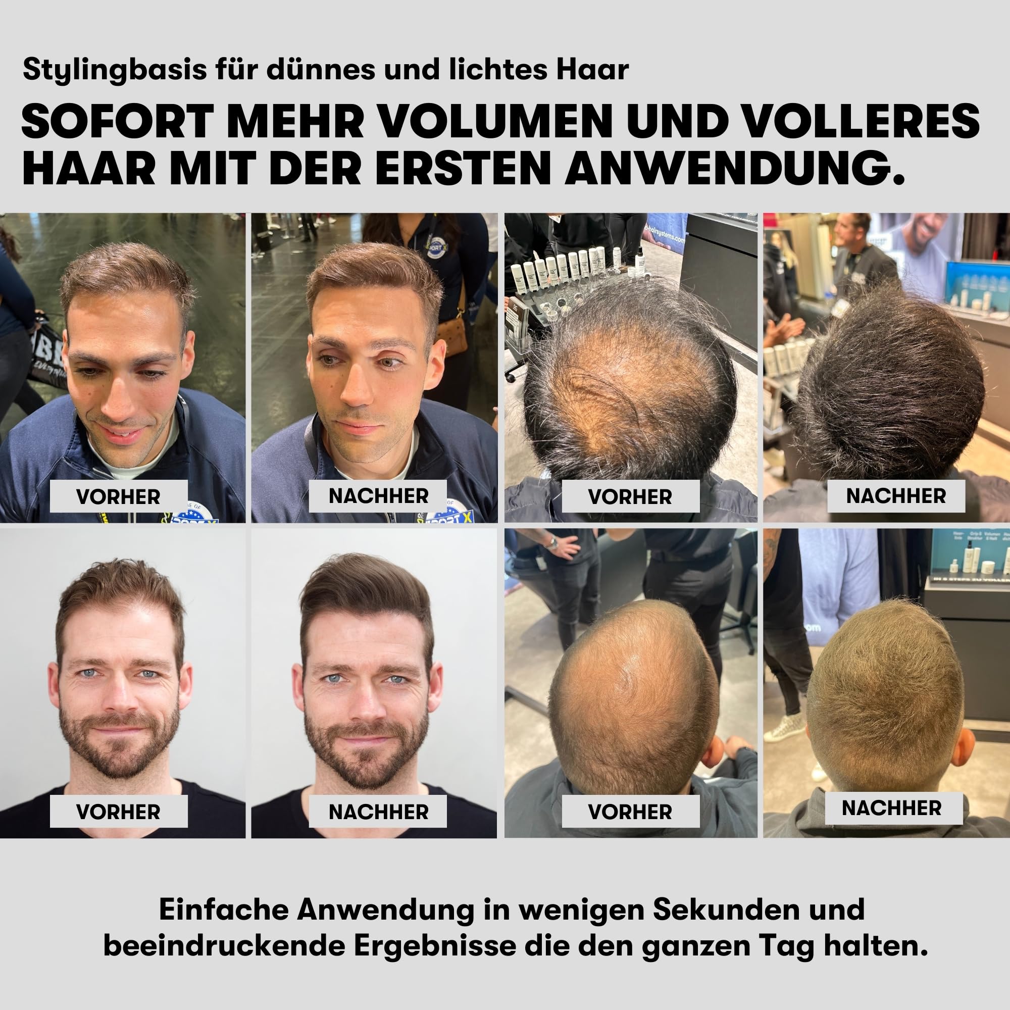 O.C. HAIRCARE Streuhaar Starter Set zur Haarverdichtung - für Scheitel, kahle Stellen am Ober- und Hinterkopf - von führenden Salons empfohlen - 11 Farben - widerstandsfähige Streuhaare