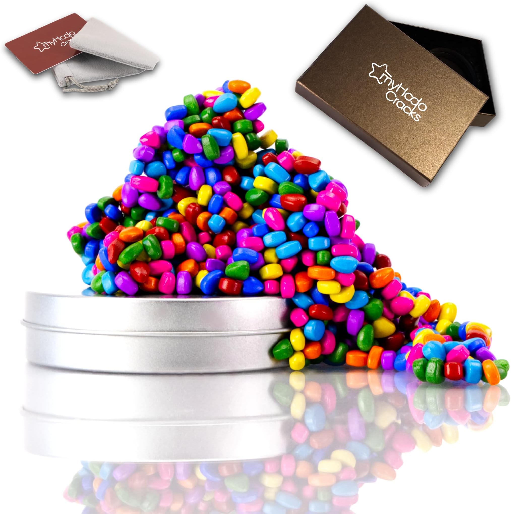 myHodo Colourful Crack Magnets Premium (1150+ Pieces, 5-7mm) - Versatile Magnetic Stones for ASMR, Creativity & Relaxation – Mini Magnets Set with Gift Box & Creative Kit (8 Colours)