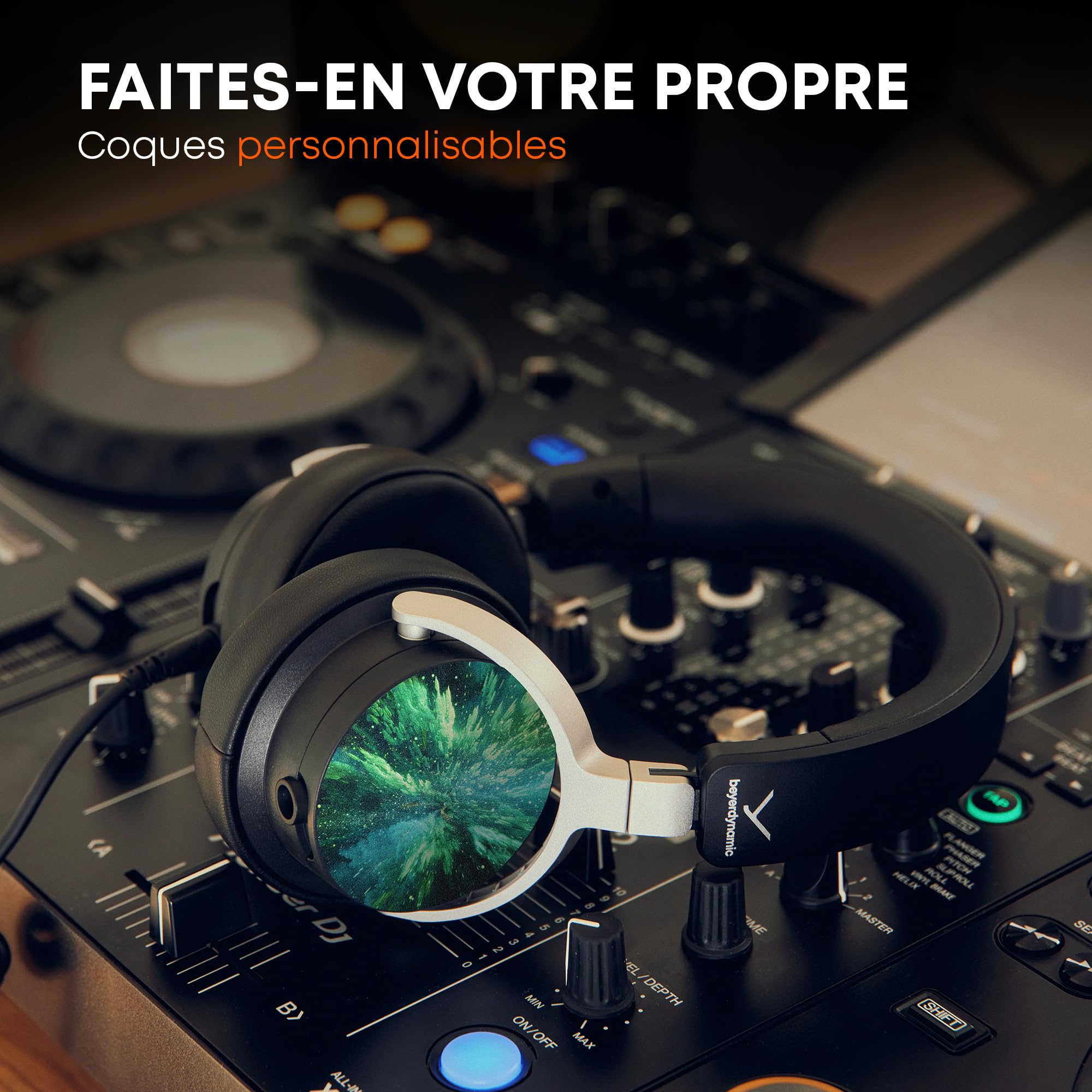 beyerdynamic DJ 300 Pro X Club Casque DJ Professionnel 2 en 1 avec Bonnets d'oreille Personnalisables et Conception fermée pour DJ Professionnels