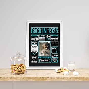 100th Birthday Poster 8 X 10 Party Sign - Born 100 Years Ago