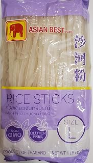 ASIANBEST Premium Rice Stick Noodles 16 oz Large 3-Pack - Authentic Flat Rice Vermicelli for Pho & Stir-Fries