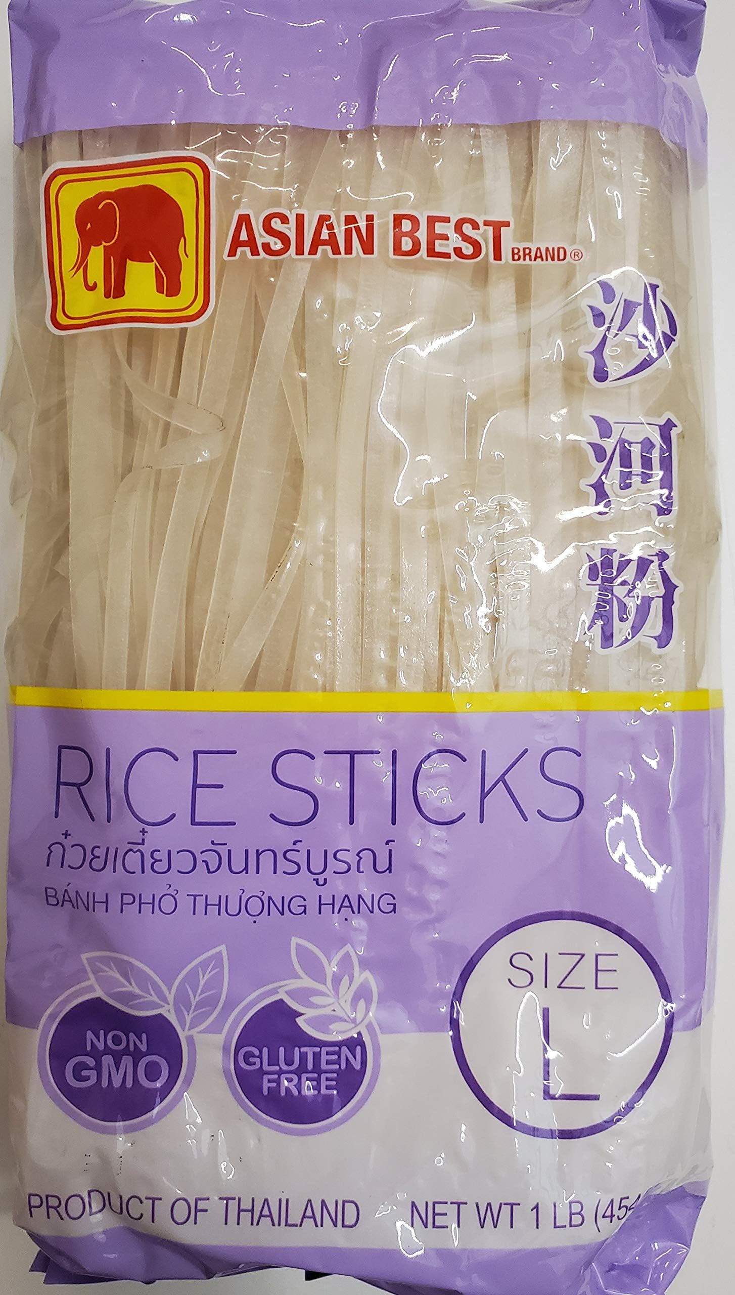Asian Best Premium Rice Stick Noodle, 16 oz Large 3-Pack