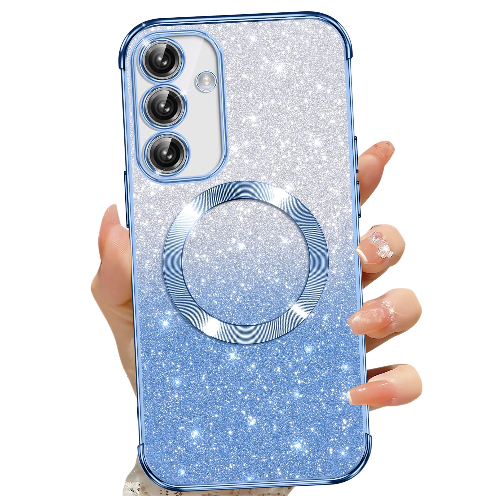 Phoona Etui do Samsung Galaxy S25 FE 5G, magnetyczne etui na telefon komórkowy kompatybilne z MagSafe, nie żółknie, odporne na zarysowania, pełna ochrona ciała, błyszczące etui do Samsung S25 FE z 2