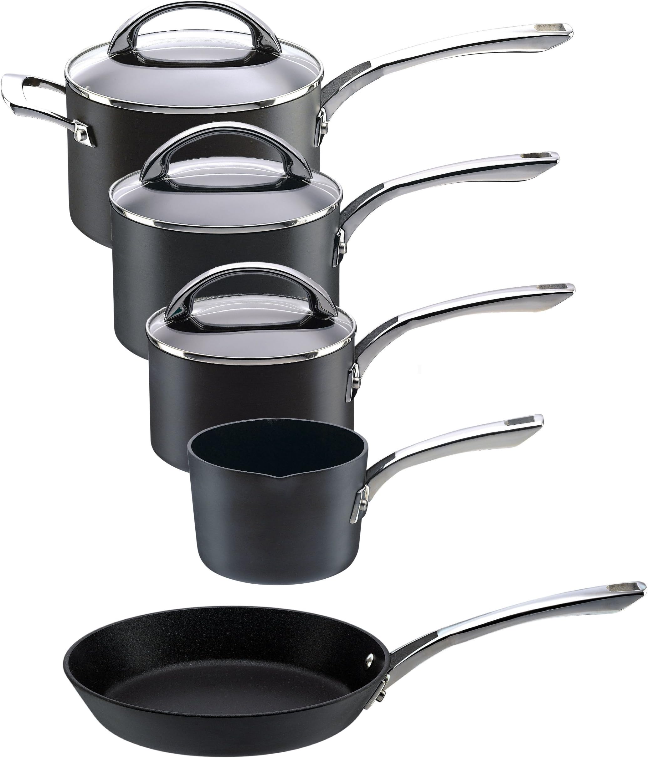 Raymond Blanc Professional Hard Anodised Cookware Set , 5-Piece - Black