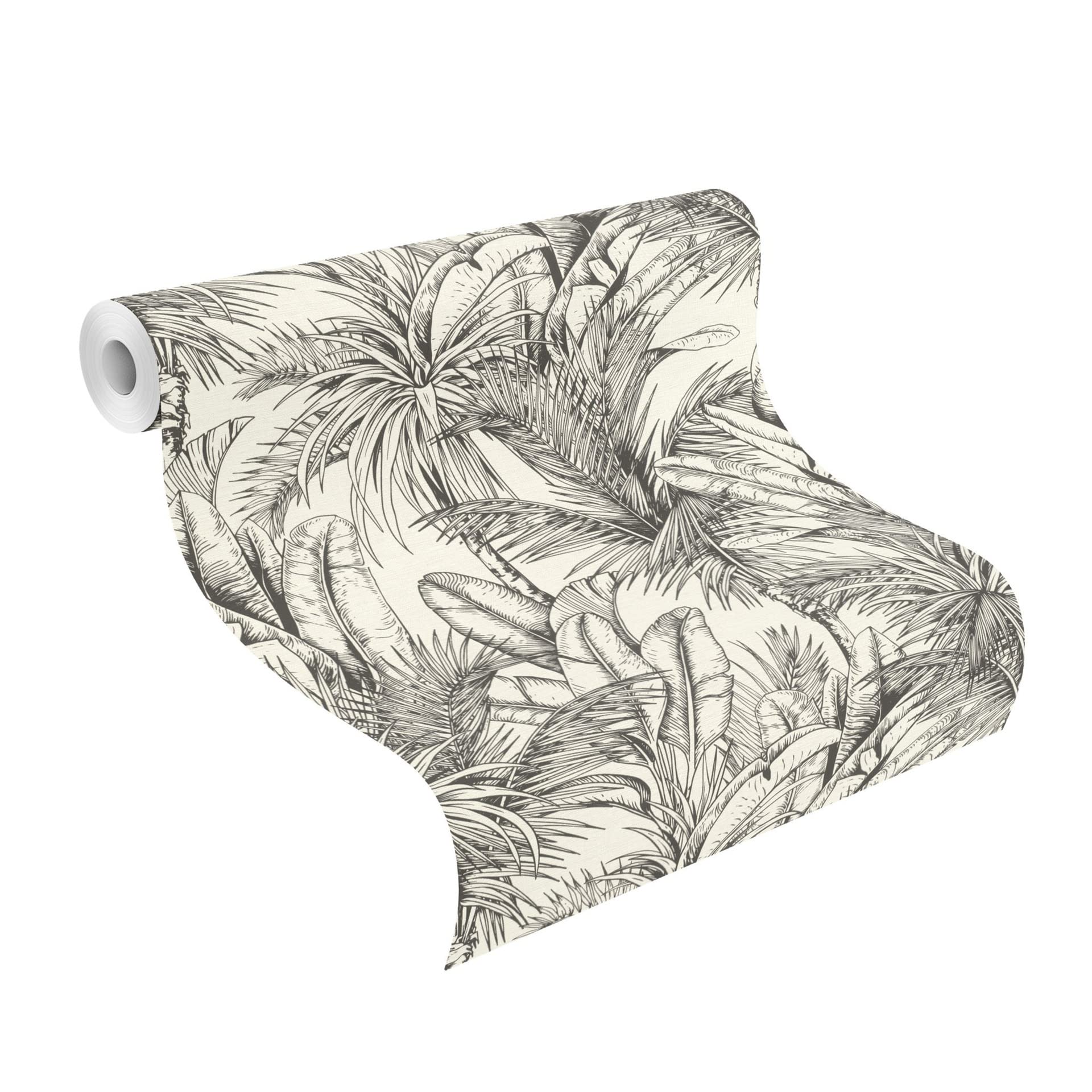 Rasch Carta da parati in tessuto non tessuto (Botanical) nero, bianco, 10,05 m x 0,53 m Selection Vinile/Tessuto non tessuto 478013
