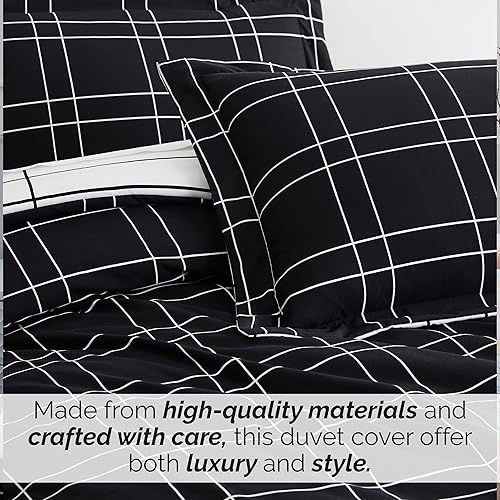 Miniatura 4 de Southshore Fine Living, Inc. Urban Grid Collection - Juego de funda de edredón tamaño individual, funda de edredón estampada de 2 piezas con una