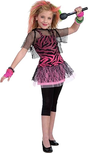 Forum Novelties Disfraz de niña de la estrella del rock de los años 80