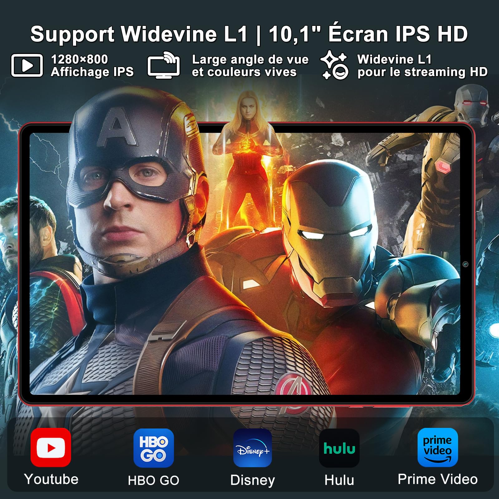 Tablet 10 Pollici Android 15 con Gemini AI, 30GB RAM + Espandibile 2TB ROM, WiFi 5G, BT5.0, Widevine L1, Octa-Core, Fotocamere 8MP/5MP, 6000mAh, con Tastiera, Mouse e Custodia – Rosso Scuro