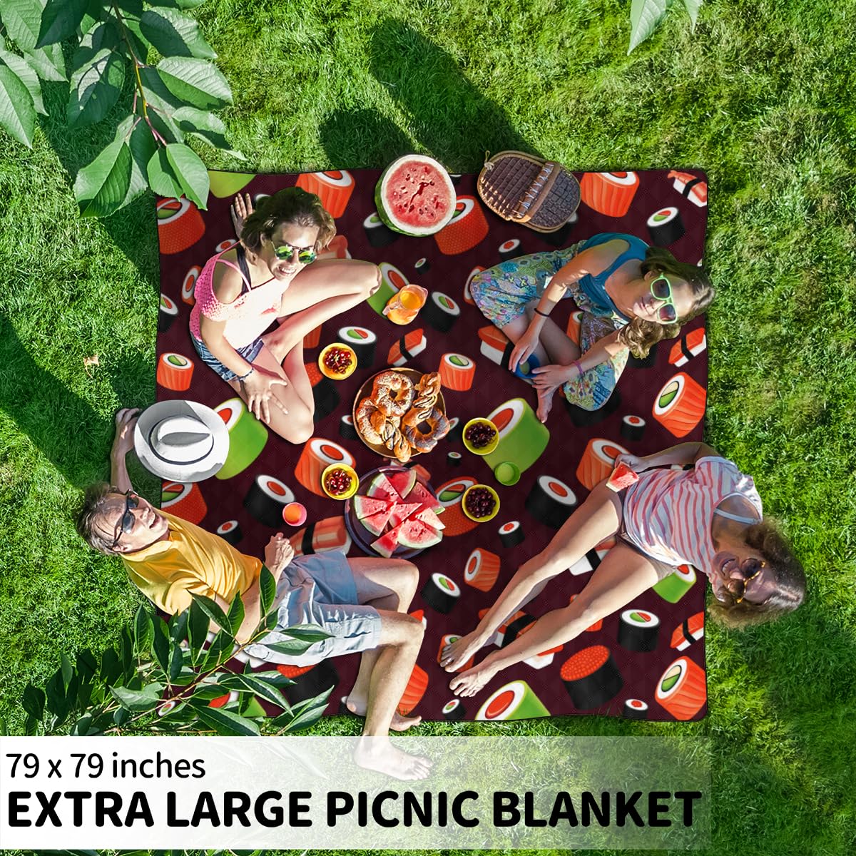 Coperta da picnic, impermeabile e anti-sabbia, tappetino da spiaggia per esterni, leggera e portatile, pieghevole per campeggio estivo, lavabile in lavatrice, tappeto da viaggio