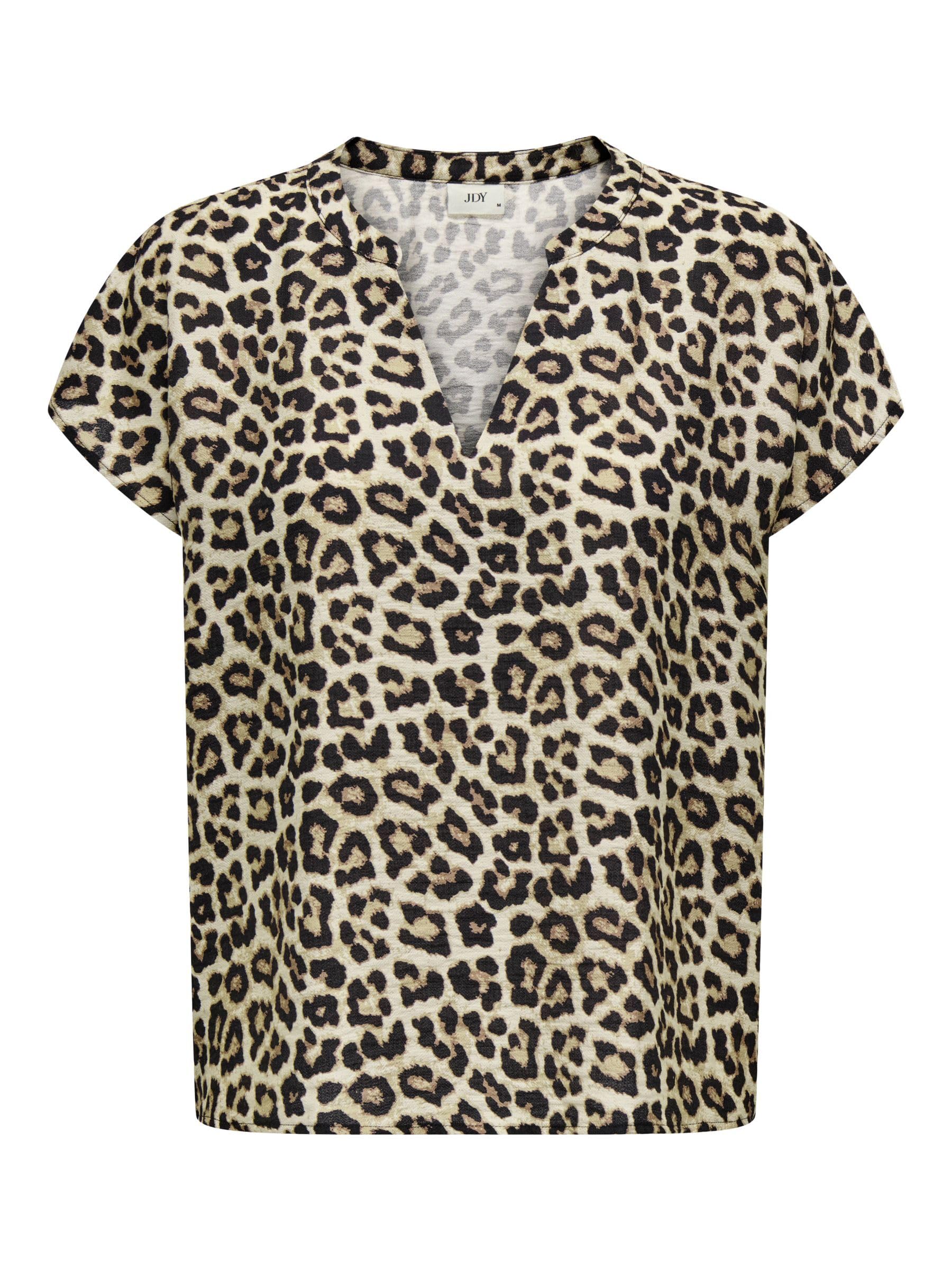 Jdy Women's Pumice Stone Lion Life S/S Top Wvn Noos, 12