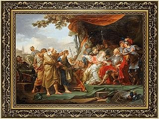 Vintage Framed Historical Royal Court Scene Wall Art Canvas Print Oil Paintings Reproduction World Classics Retro Artwork Poster Painting Wall Decor Elegant Home Decoration for Living Room or Office (Retro Framed,12L"X16W")