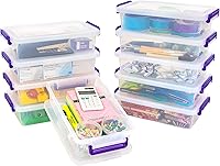 Vista 12 de IRIS USA - Envases de almacenamiento de plástico de 9 cuartos de galón con tapas, 1 paquete, pequeño organizador de arte y suministros de oficina