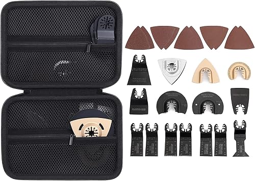 Miniatura 2 de khanka Estuche de almacenamiento duro de repuesto para hojas de sierra oscilantes de madera de metal, kit de cuchillas multiherramienta, solo funda