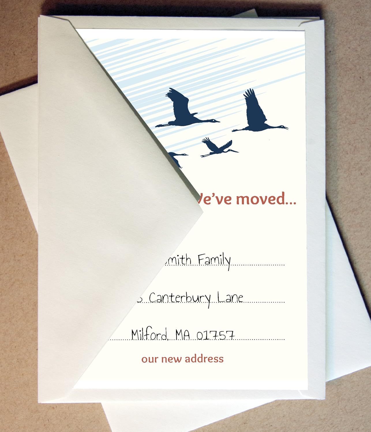 Personalized We've Moved Cards (40 Flat Cards and Envelopes)