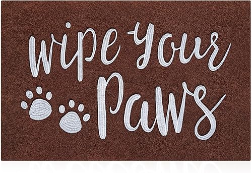AAZZKANG Tapete divertido para puerta de perro con parte trasera de goma antideslizante, absorbe el barro, fácil de limpiar, tapete para puerta