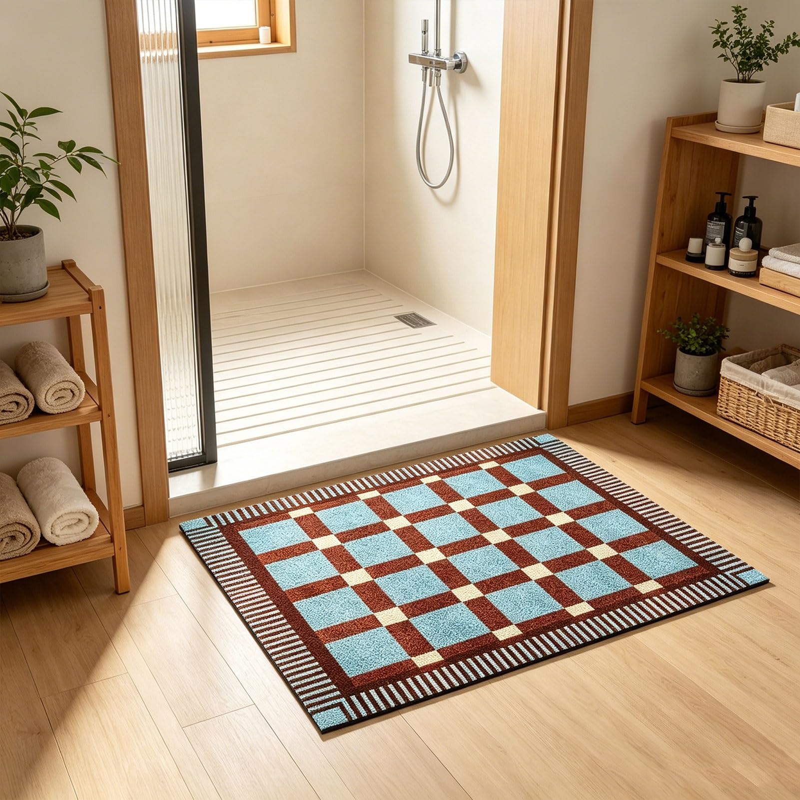 Tappeto da Bagno Morbido e Assorbente, Lavabile, Antiscivolo, Ideale per la Decorazione di Pavimenti di cucine, Ingresso, corridoio, Doccia, Vasca, lavandino e Cucina (40x60 cm).