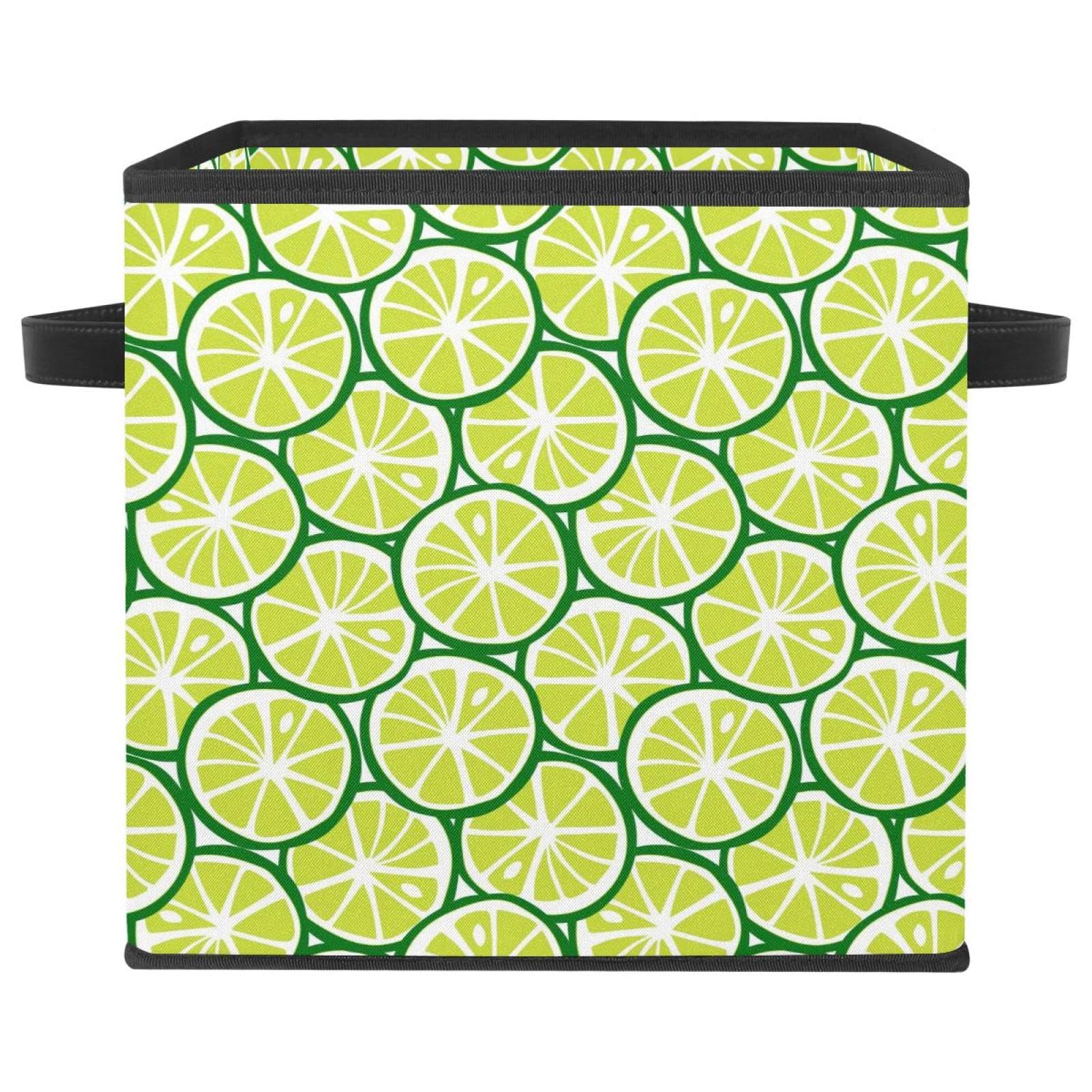 Organiseur en tissu motif citron vert pour ranger les jouets de la chambre d'enfant et le salon