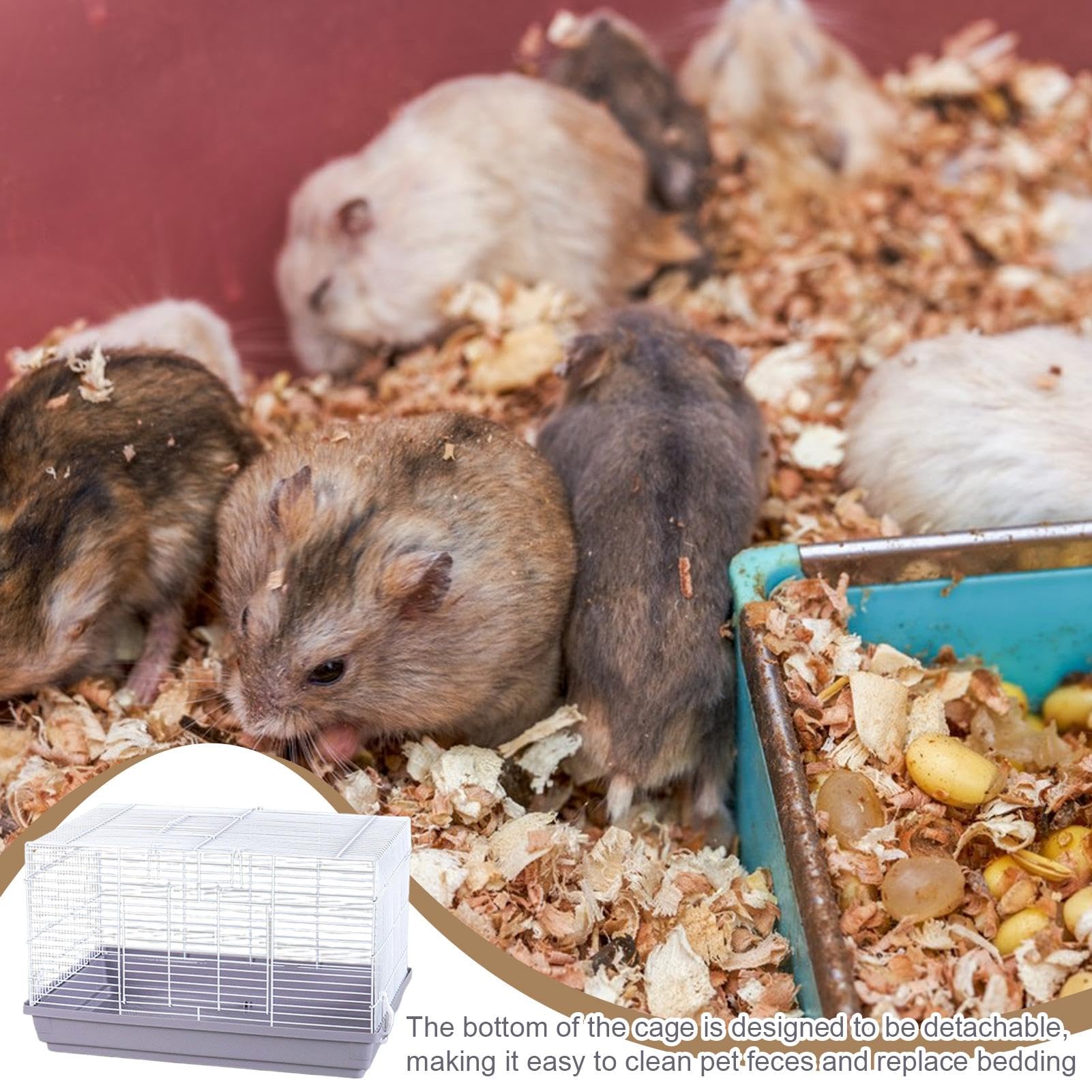 Jaula Para Hámster Hábitat Ventilado Para Animales Pequeños, Base | Hurón para dormir y relajarse en interior