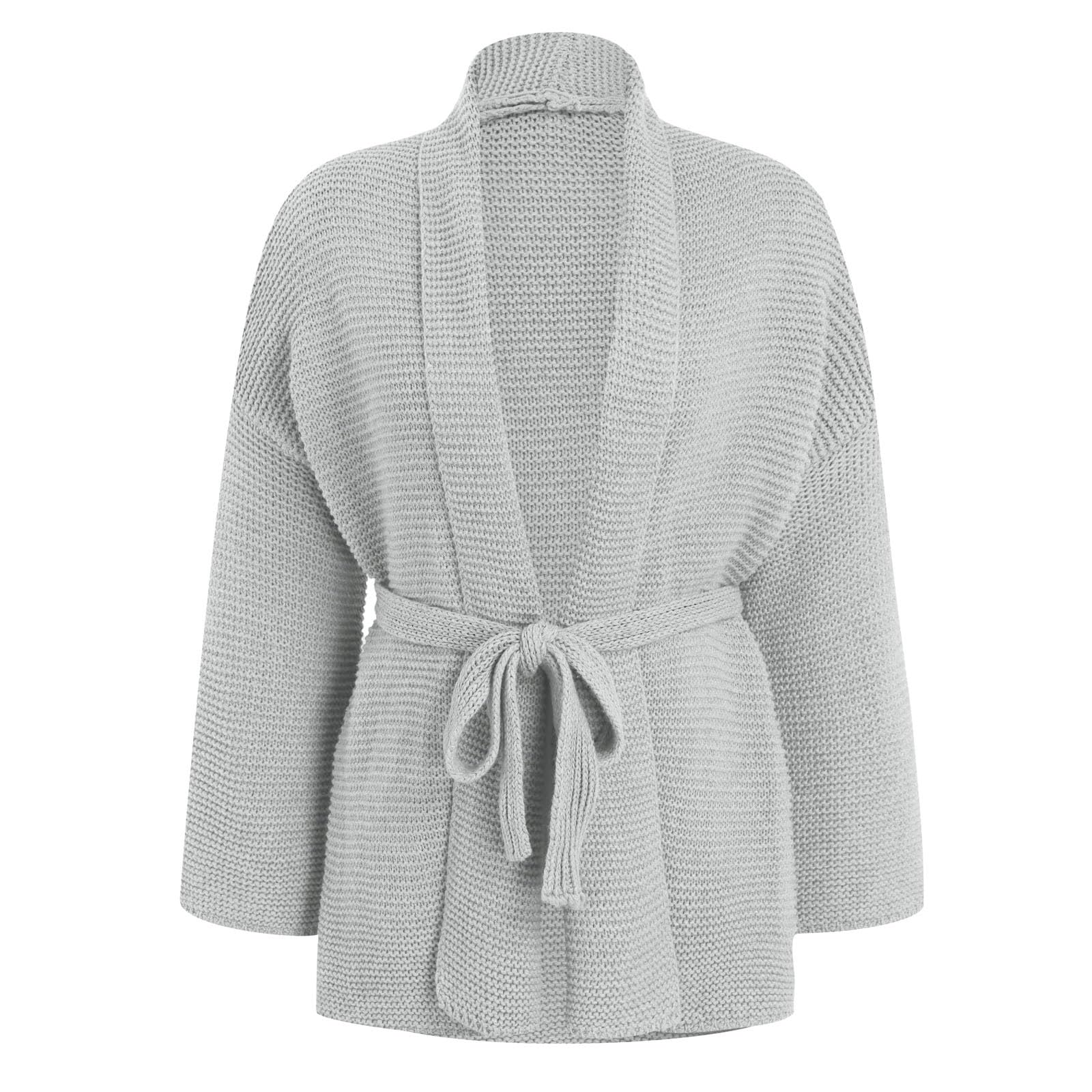Cárdigan de gofre para hombre con cinturón estilo kimono chaqueta cómoda 4