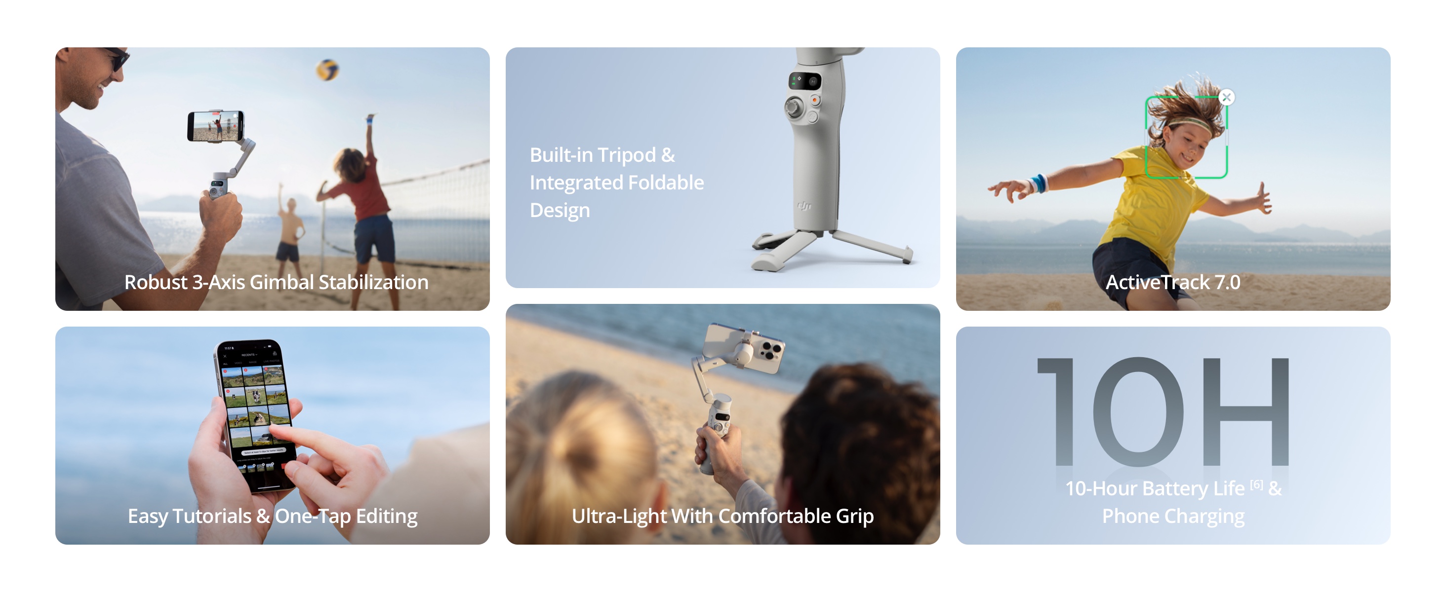 DJI Oso Obile 7 Gibal Stabilizer For IPhone, Android, Built-in