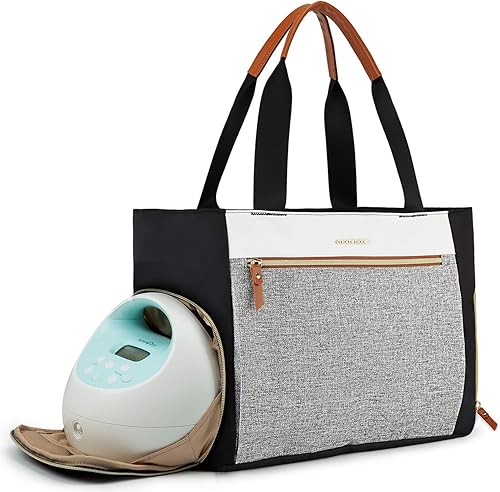 mommore - Pañalera con bolsa especial para bomba de extracción de leche materna y con funda para computadora portátil de 15 pulgadas compatible con mommore - Pañalera con bolsa especial para bomba de extracción de leche materna y con funda para computadora portátil de 15 pulgadas compatible con