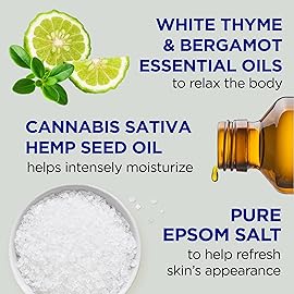 Dr Teal\'s Foaming Bath with Pure Epsom Salt, Cannabis Sativa Hemp Seed Oil, 34 fl oz (Pack of 2)