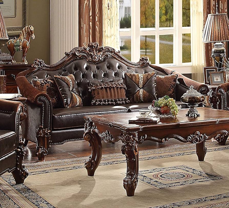 Amazon.com: ACME Vendome II Sofa w/5 Pillows - 2-Tone Dark