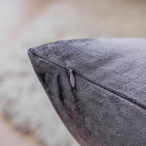 Miniatura 3 de Demetex Juego de 2 fundas de almohada decorativas de felpa morada de 12 x 20 pulgadas, fundas de almohada rectangulares suaves de terciopelo para